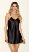Classic Satin Chemise in Black
