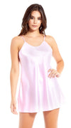 Classic Satin Chemise in Pink