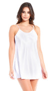 Classic Satin Chemise in Royal White