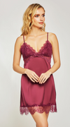 Delicate Satin Chemise in Wine