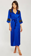 Royal Satin Robe in Blue