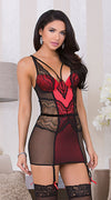 Shine bright Chemise in Red Black