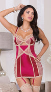 Multi Shoulder Strap Chemise in Wine Beige