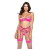 Kiss & Tell 3-Piece Garter Set - Pink