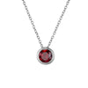 14K Gold Plated January Round Zircon Birthstone Pendant Necklaces