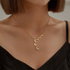 18K Gold Plated Lovely Tassel Moon Necklace