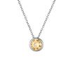 14K Gold Plated November Round Zircon Birthstone Pendant Necklace