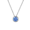 14K Gold Plated March Round Zircon Birthstone Pendant Necklace