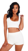 Cozy & Comfort Fuzzy Short Set In White
