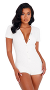 Cozy & Comfy Fuzzy Romper In White