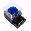 Preserved Rose Flower In a Acrylic Box with 18K Real Gold Plated Sagittarius Zodiac Necklace