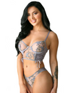 Sheer mesh longline butterfly  Bra Set
